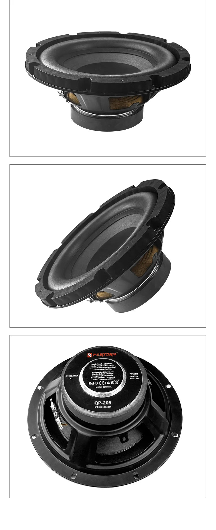 Q-PERTORS 6.5/8 Inch 200W/220W Car Subwoofer Audio Speaker for Car Home Theater System Upgrade Stereo Component Modification