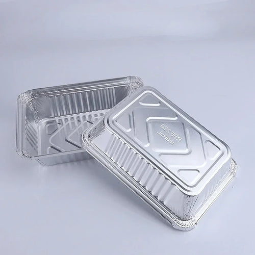 100 Pieces of Barbecue Tin Foil Special Packaging Box Aluminum Foil Lunch Box Home Takeaway Air Fryer Disposable Tin Foil Bowl