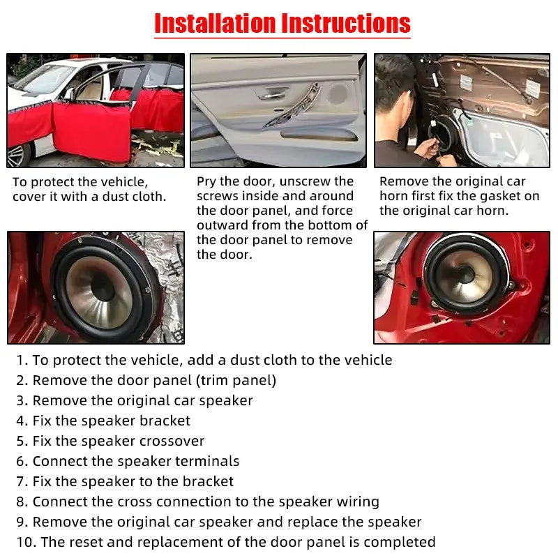 1pc 6*9inch High-Fidelity Mid-Range Car Speaker 1200W Surround Sound Audio Music Stereo Subwoofer Speaker 95dB Easy Installation