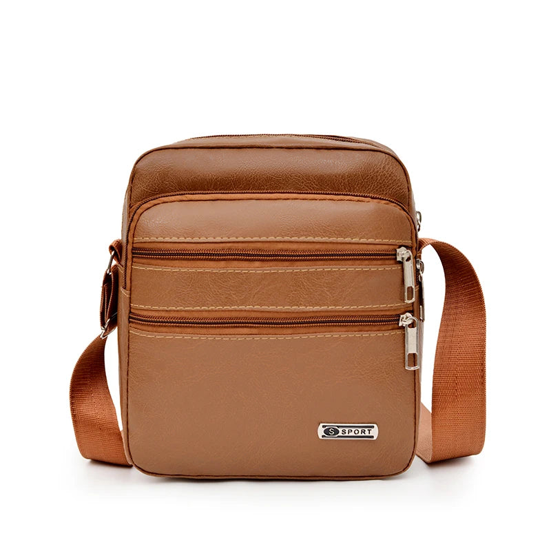 Simplified Soft Leather Crossbody Bag Fashionable Single Shoulder Bag Men's New Model Outdoor Travel Large Capacity Backpack