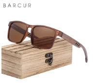 BARCUR Men's Sunglasses for Men Brand Designer Natural Walnut Wood Sun Glasses Women Polarized Eyewear UV400 Eyewear Oculos