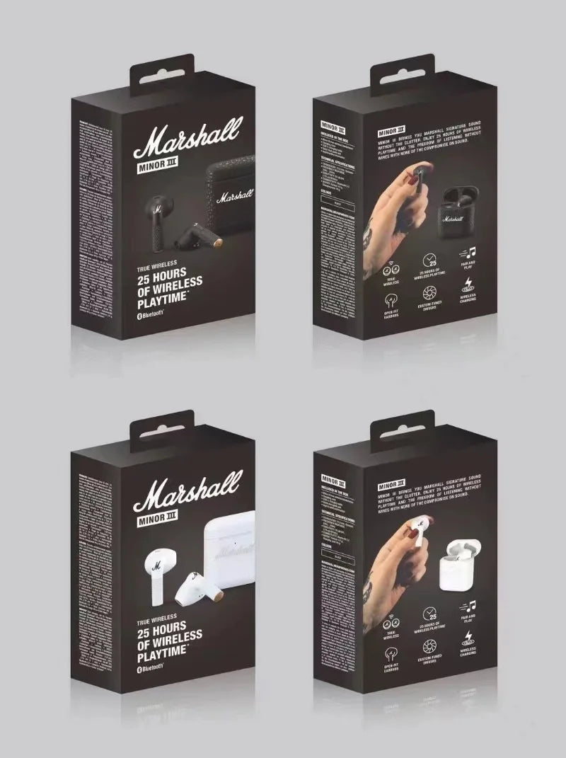 Marshall MINOR III 100%Original Earphones Wireless Bluetooth 5.1 Headphones Sports Denoise Hi-Fi Bass Subwoofer Music Headset