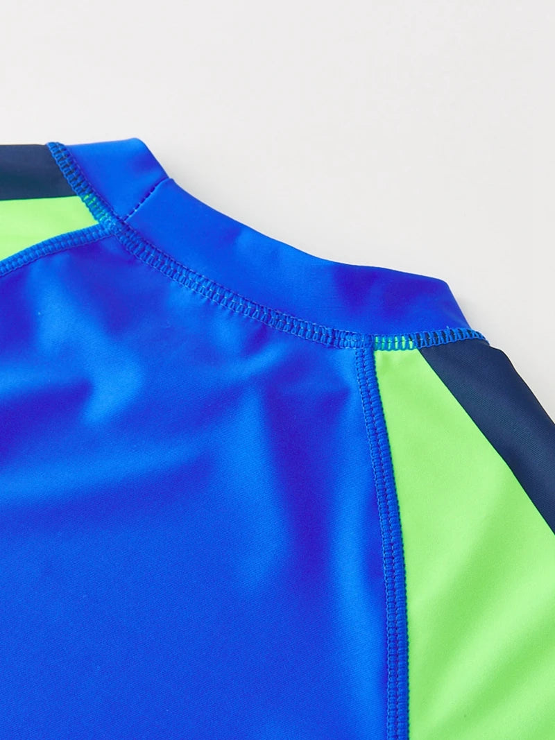 Children's Swimsuit Orange Long Sleeve Rash Guard Kids UPF50 UV Protection Boy's Beach Clothes Shark Swimming Bathing Suit Kids