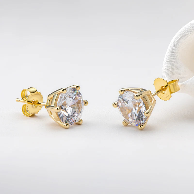 Premium 0.5-2ct Moissanite Diamond Stud Earrings for Women Orginal 925 Sterling Silver Screw Back Women Moissanite Earring 2026