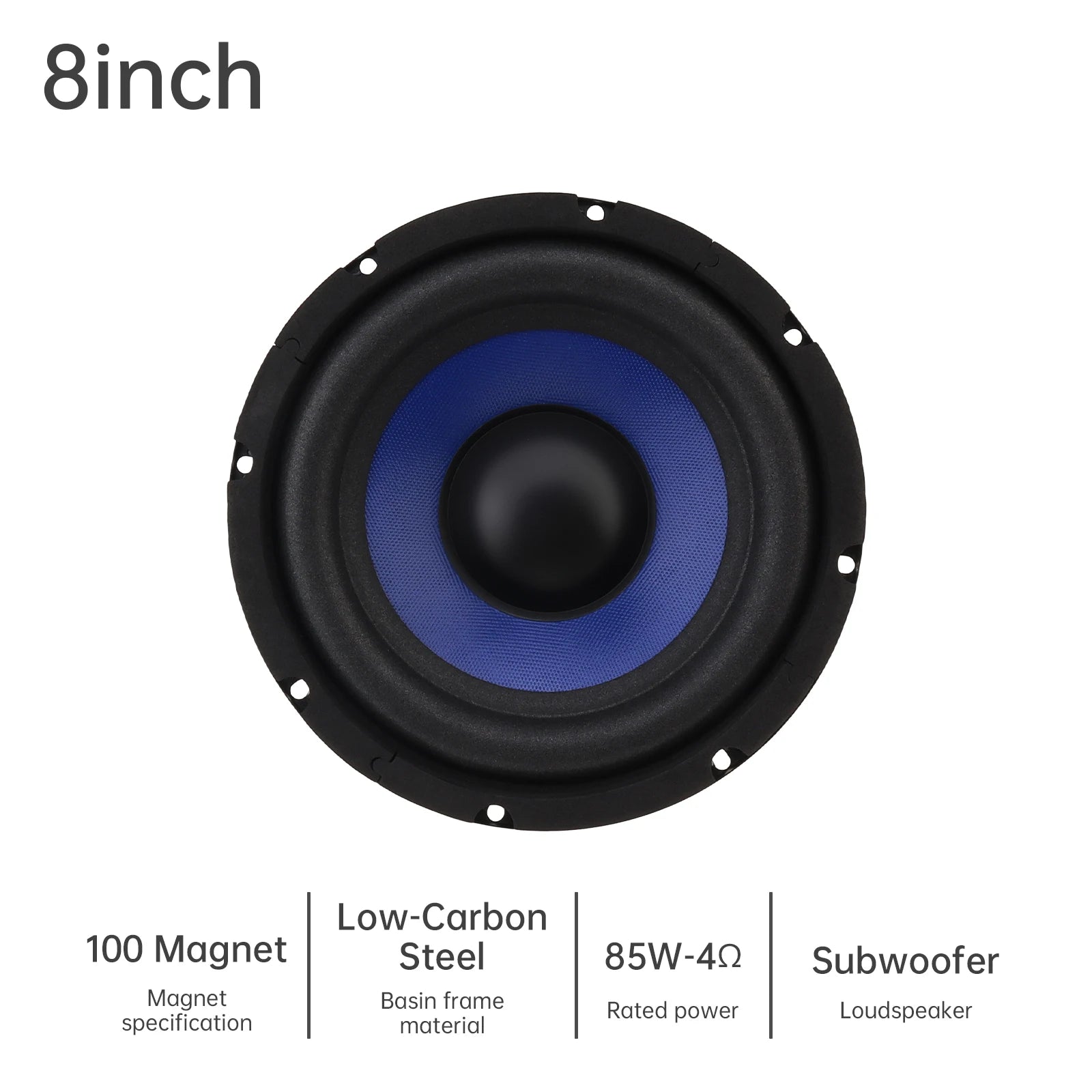 1pc 5/6.5/8/10 Inch Bass Loudspeaker Woofer Speaker for Car Audio/Home Theaters,Wide Frequency Response Car Audio Stereo Speaker