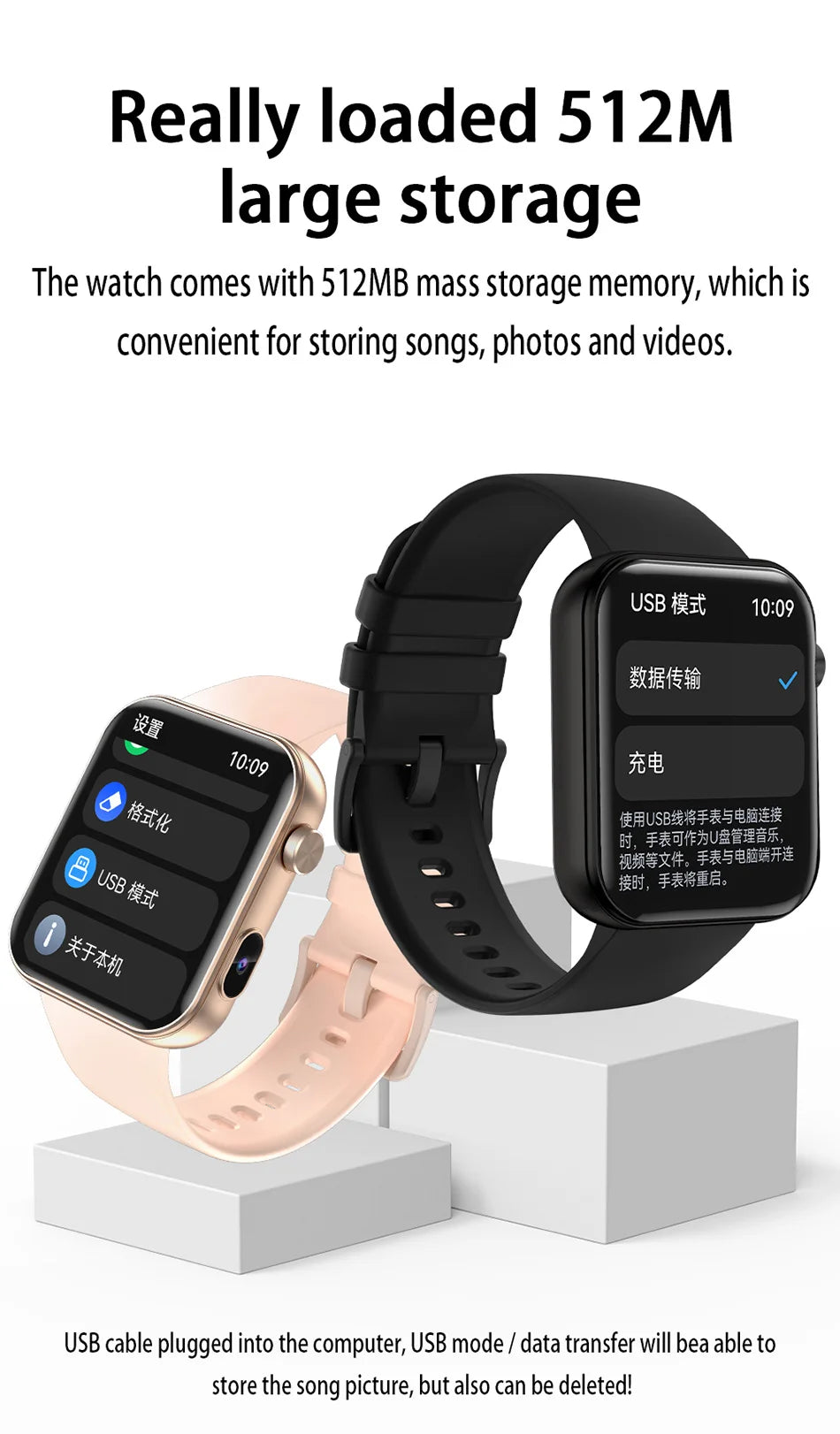 2025 New Smart Watch Women Men HD Camera Record Video Heart Rate 512MB Memory Music Sport Waterproof Bluetooth Call Smartwatch