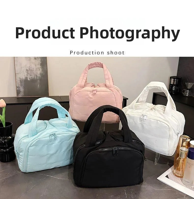 Large Capacity Portable Makeup Bag Travel Cosmetic Storage Waterproof Multi-layer Organizer High Aesthetic Value Handheld