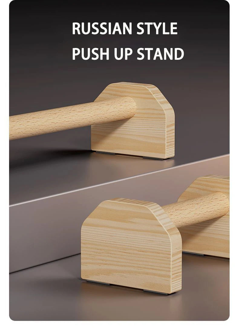 Push-up Stand Wood Pushup Bars Exercise Non-Slip Parallettes Handle Stands Calisthenics Fitness Equipment Home Strength Training