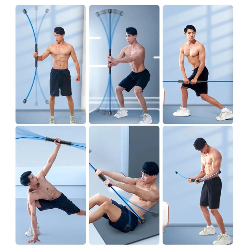 Multi-Function Training Stick Lose Weight Muscle Training Tremor Rod Gym Fitness Exercise Equipment Detachable Elastic Rod Stick