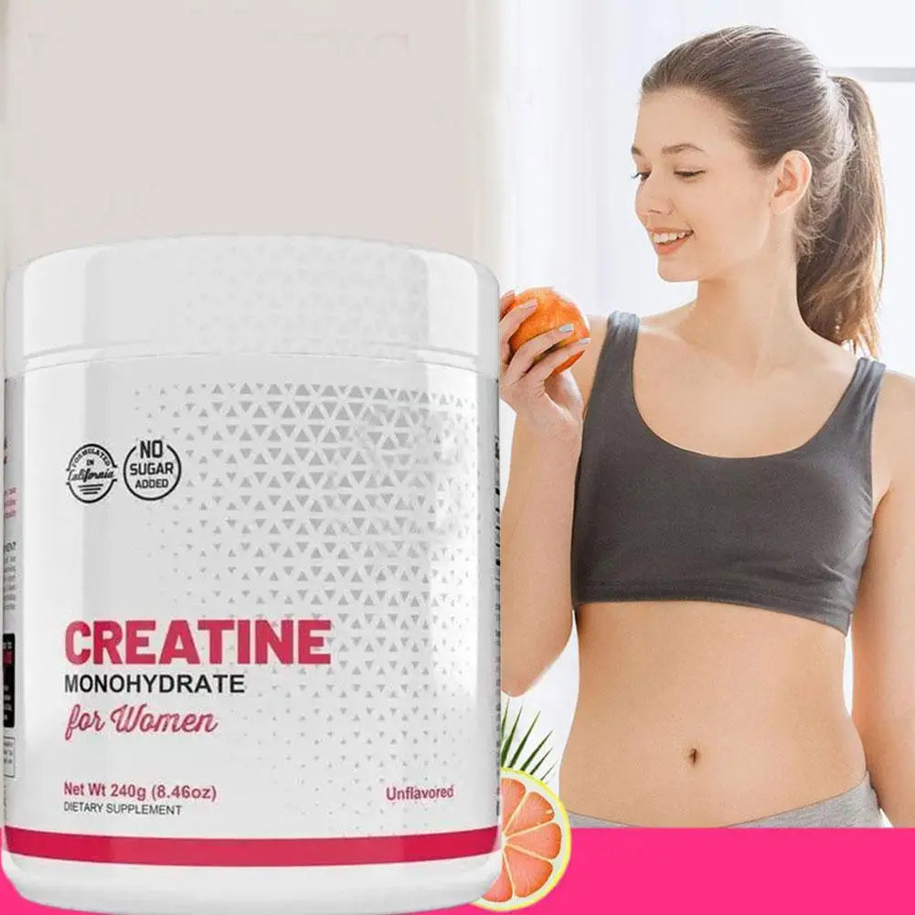 Creatine Monohydrate Powder Effectively Supports Muscle Strength and Recovery Improving Athletic Performance and Endurance 240g