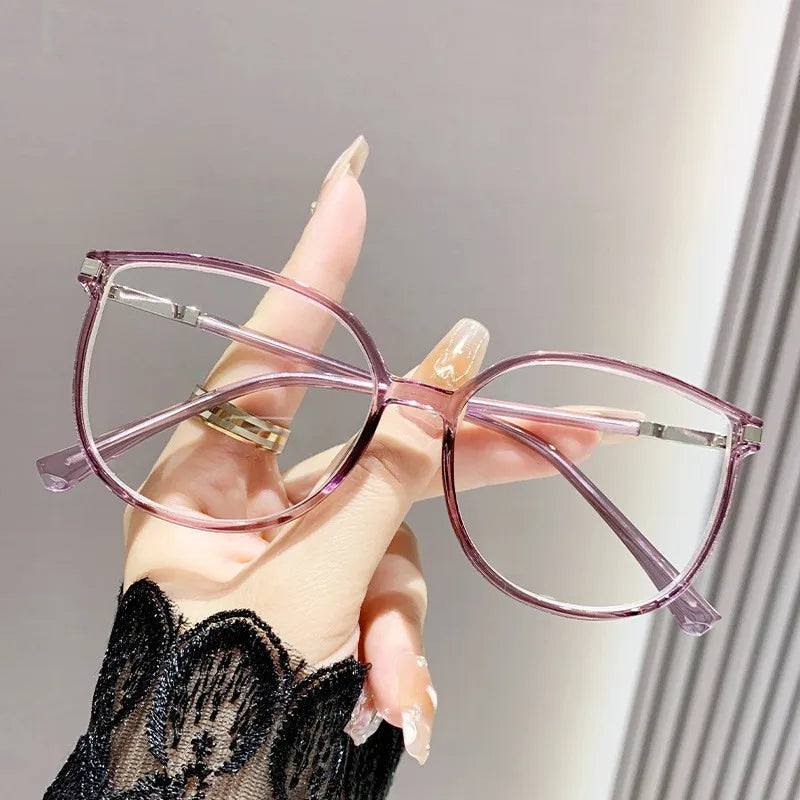 +100 To +400 Fashion Reading Glasses Anti Blue Light Presbyopia Glasses Oval Shaped Women's Finished Presbyopia Glasses Unisex