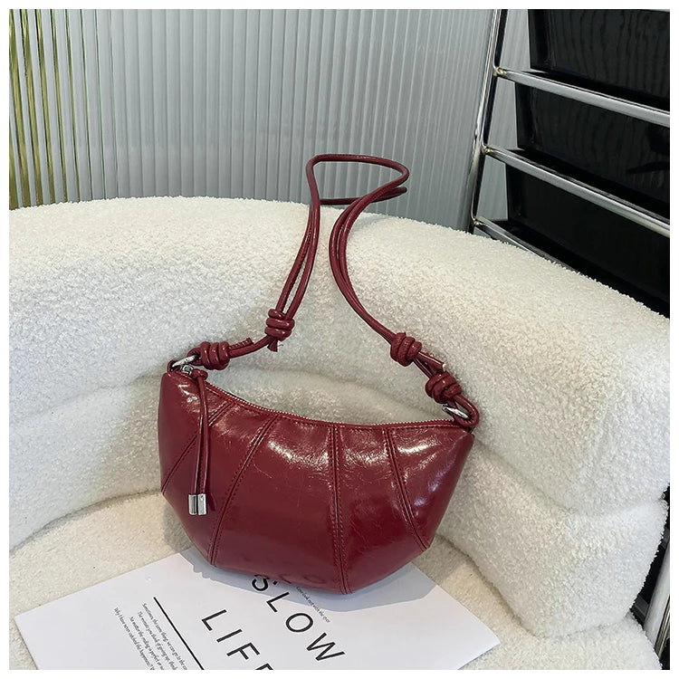 Casual Dumpling Shaped Large Capacity Shoulder Bag for Women 2026 New Style Soft Handle Single Strap Crossbody Luxury Bag