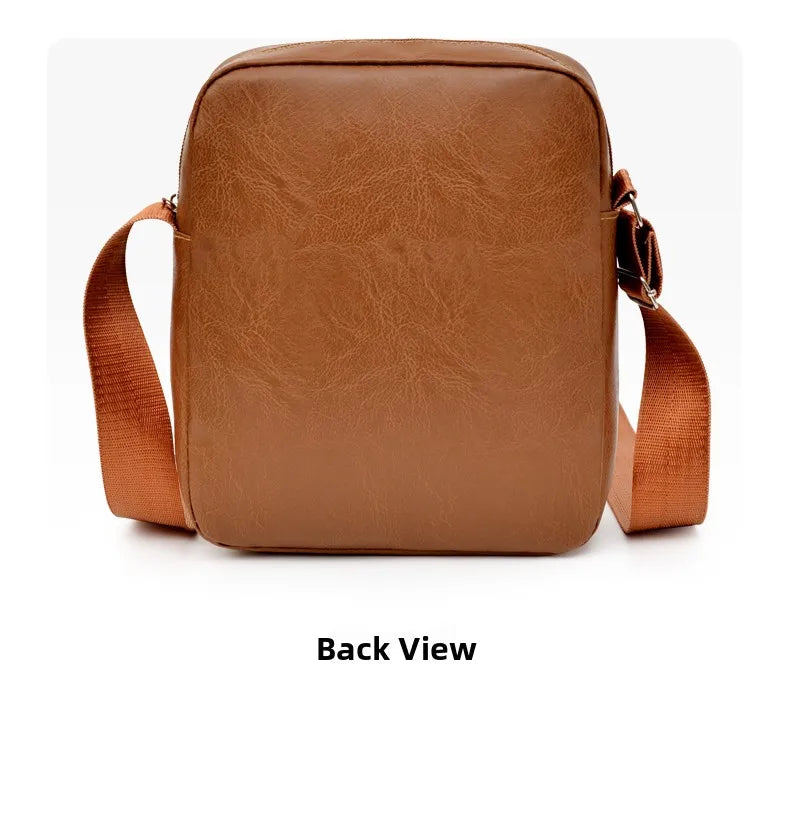 Simplified Soft Leather Crossbody Bag Fashionable Single Shoulder Bag Men's New Model Outdoor Travel Large Capacity Backpack