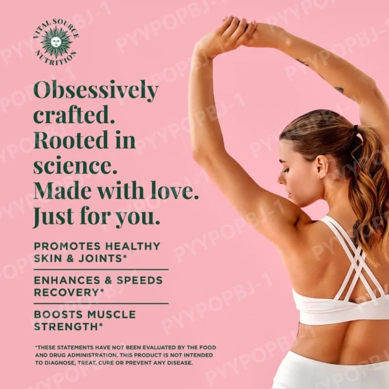 Creatine & Collagen Powder Stick Packs Supports Strength Recovery & Skin Health – Daily Nutrition Supplement  20Servings Per Bag
