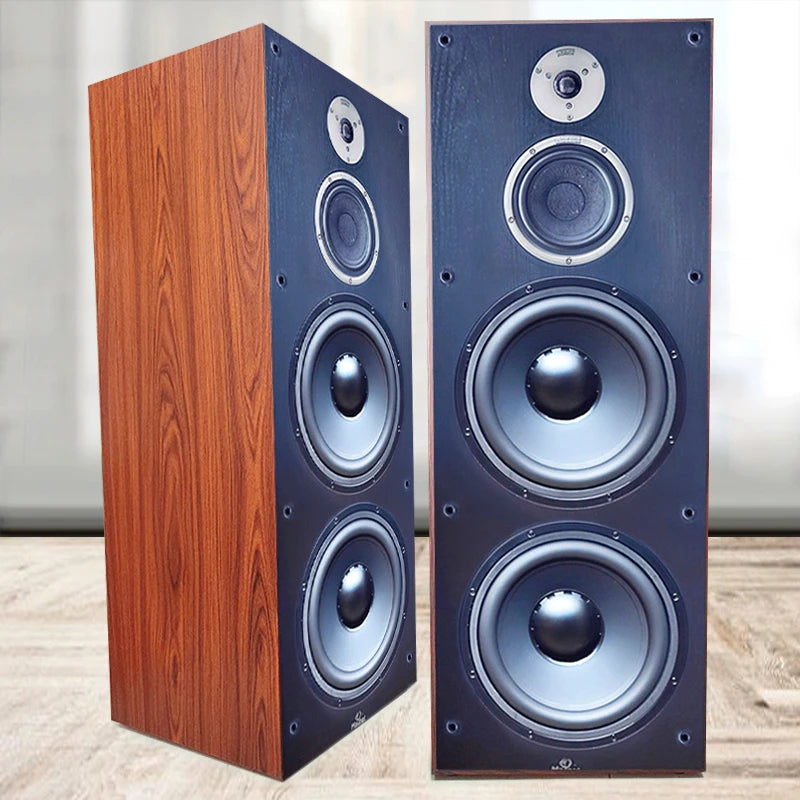 200W 12-inch Floor Speakers Surround Hi-fi Passive Speakers Home Theater High-power Bookshelf Speakers Three-unit Bass Speakers