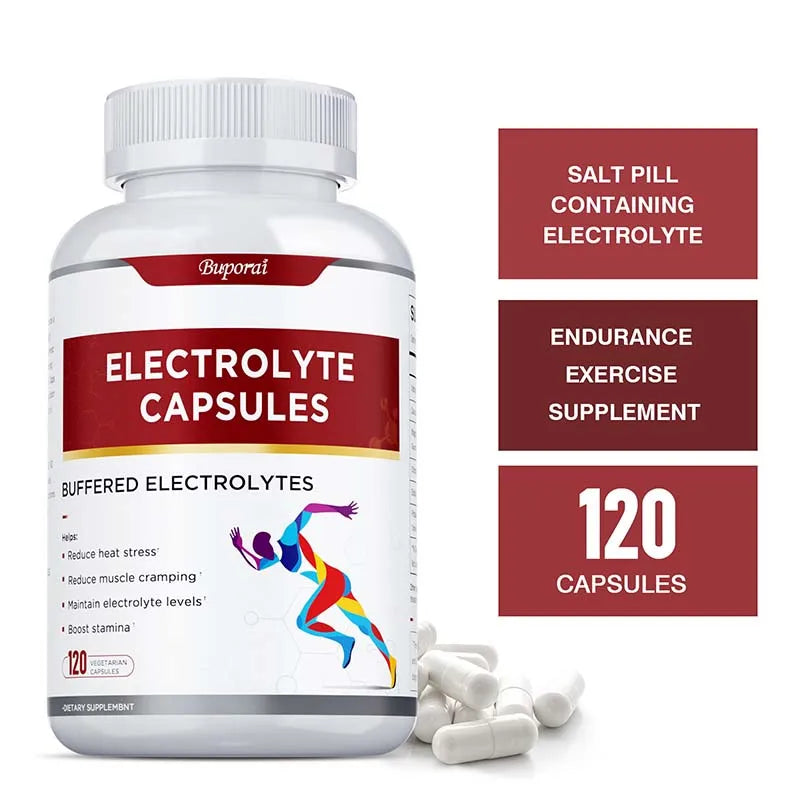 Electrolyte Capsules - Contains Vitamin D, Promotes Electrolyte Balance, Improves Cognitive Function, Relieves Fatigue, Non-GMO
