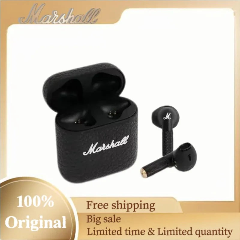 Marshall MINOR III 100%Original Earphones Wireless Bluetooth 5.1 Headphones Sports Denoise Hi-Fi Bass Subwoofer Music Headset