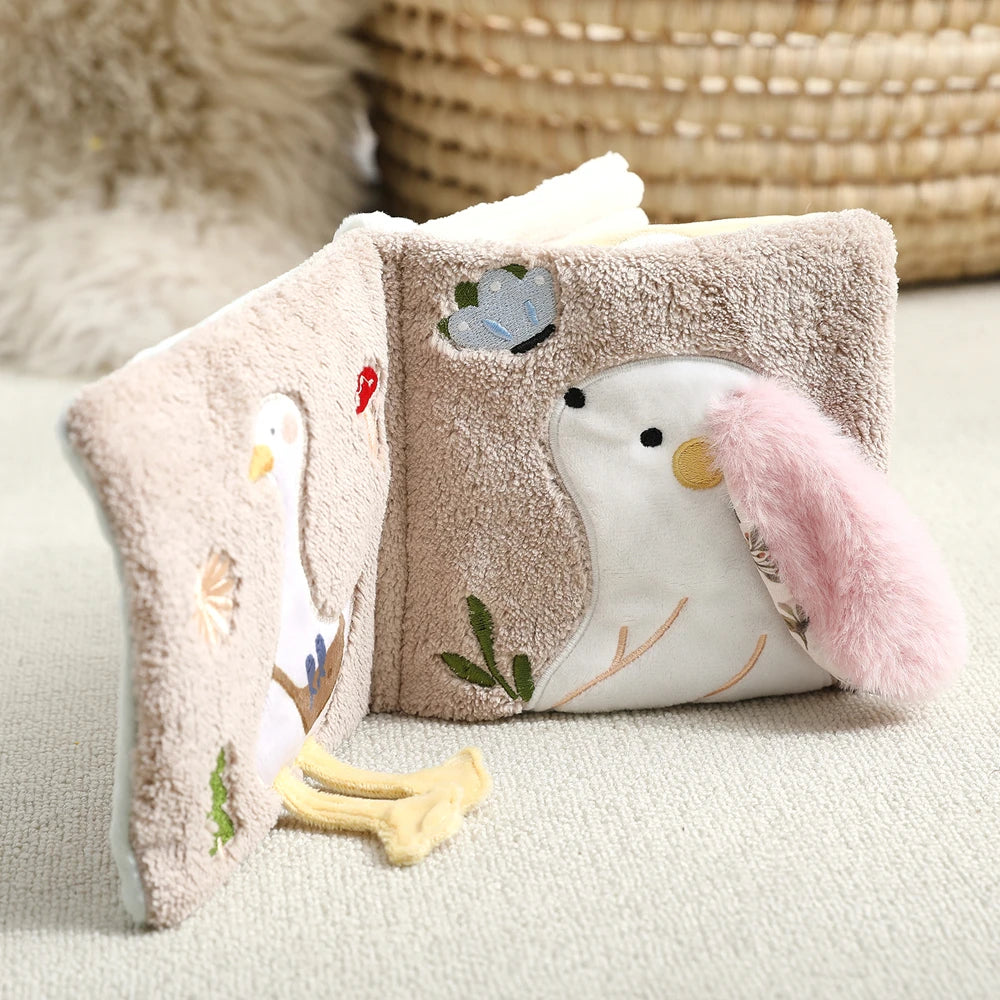 Bunny Cloth Soft Touch Book, Baby Toys 3D Sensory Early Learning Stroller Toys Infant 0-12 Months Baby Toys Multifunction Toys