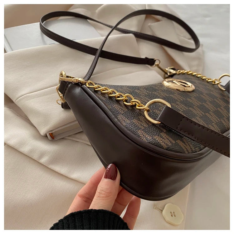Vintage Floral Print Underarm Bag Women's Crossbody Shoulder Bag Casual Versatile Small Bag Popular Female Fashion Design