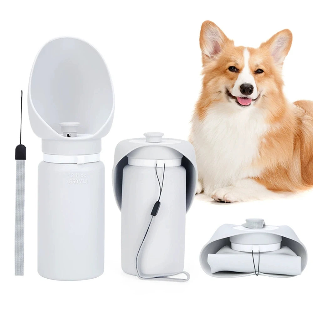 550ml Portable Silicone Pet Water Bottle Outdoor Travel Foldable Leak Proof Dog Water Bottle Cat Water Bottle