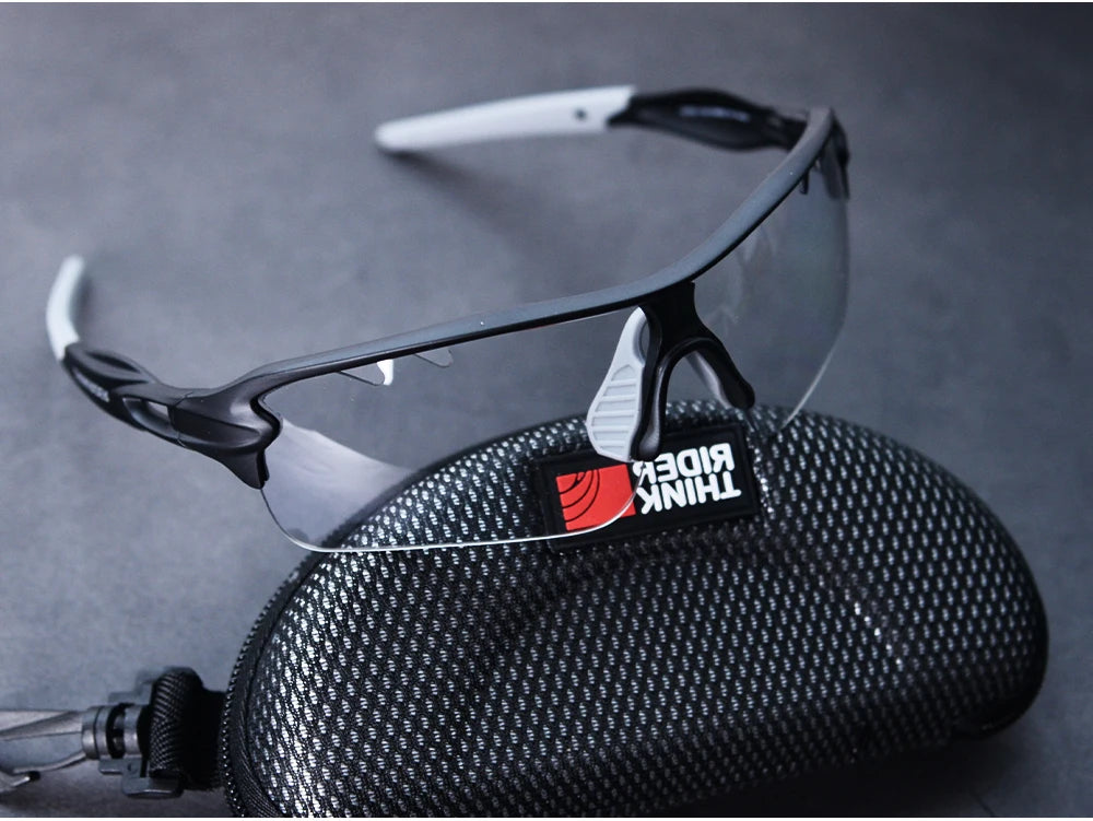 ThinkRider Bike Photochromic Cycling Glasses Bicycle Glasses Sports Men's Sunglasses MTB Road Cycling Eyewear Protection Goggles