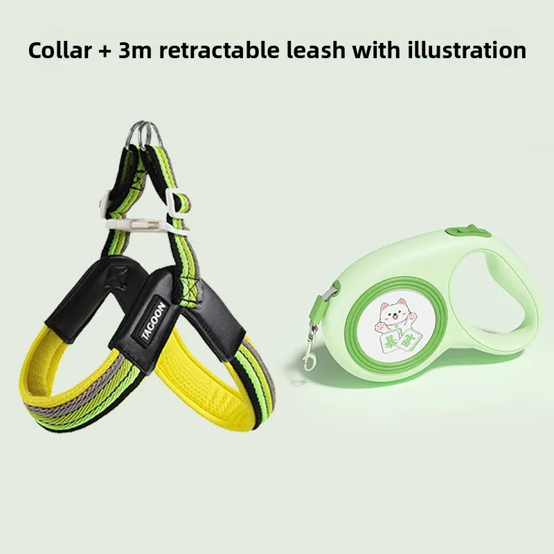 Hakimi Leash Dog Walking Harness Breathable Lightweight No Pulling Neck Collar for Small to Medium Dogs like Shiba Inu And Corgi