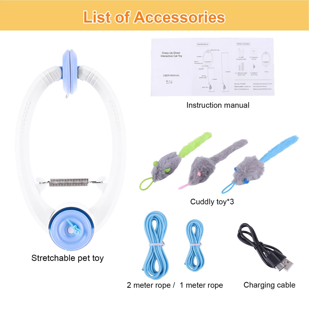 Retractable Door Hanging Automatic Retractable Kitten Toys Independent Play Hanging Door Cat Toys for Cat Kitten Playing Exercis