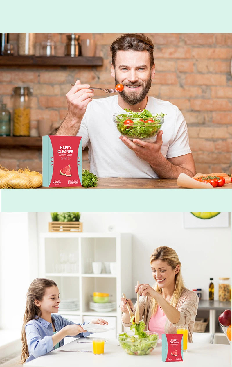 Happy Cleaner Powder – Sugar-Free Watermelon Drink Mix, Antioxidant & Digestion Support, Vegan, Non-GMO, Gluten-Free, 14 Packs