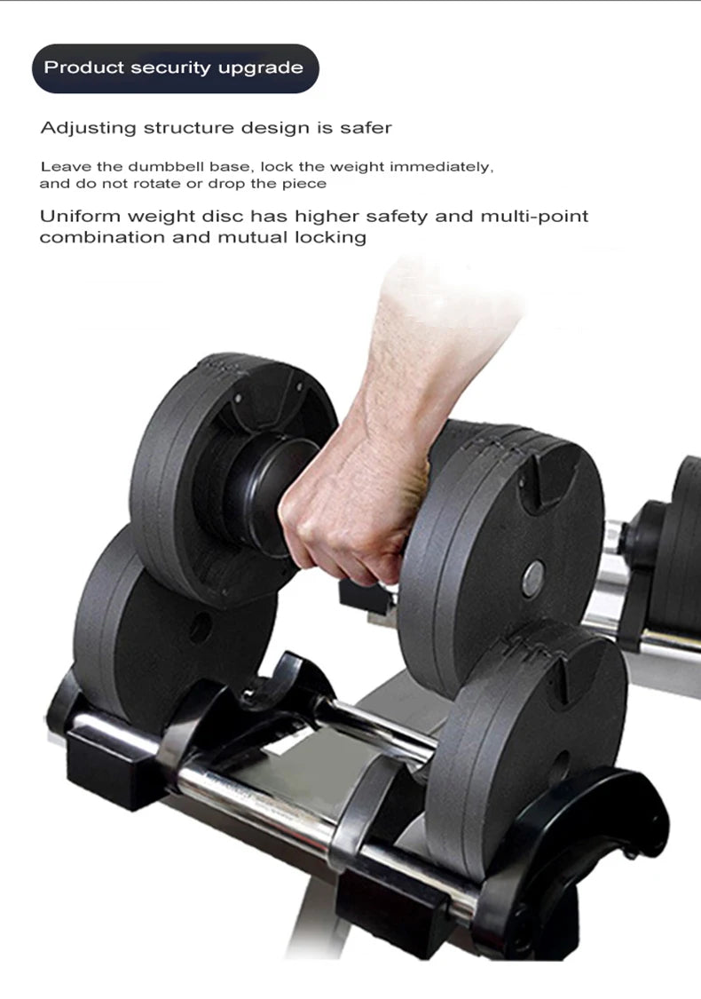 Adjustable Round Dumbbell Set, Second Generation, 2kg Increase, 24kg, 36kg, Fitness, Newly Upgraded