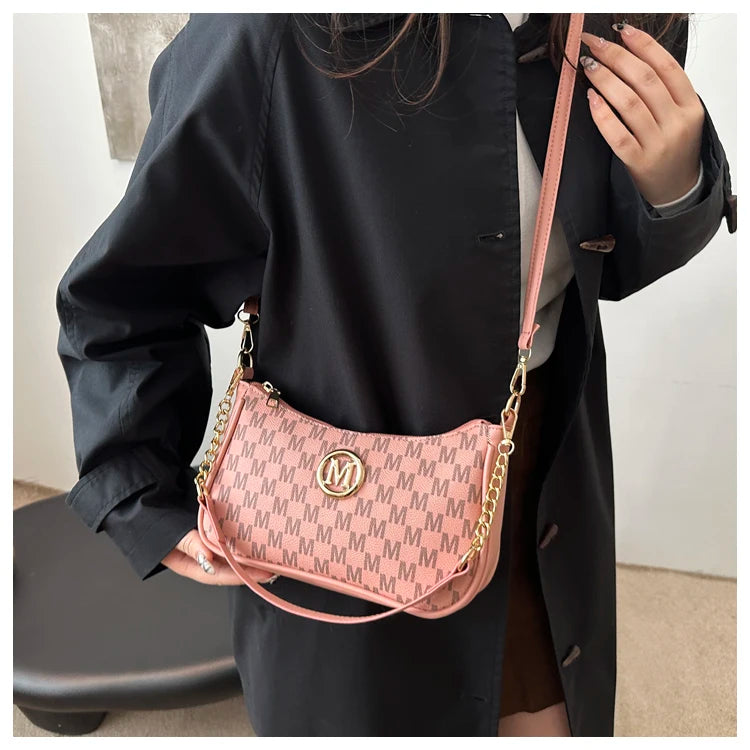 Vintage Floral Print Underarm Bag Women's Crossbody Shoulder Bag Casual Versatile Small Bag Popular Female Fashion Design