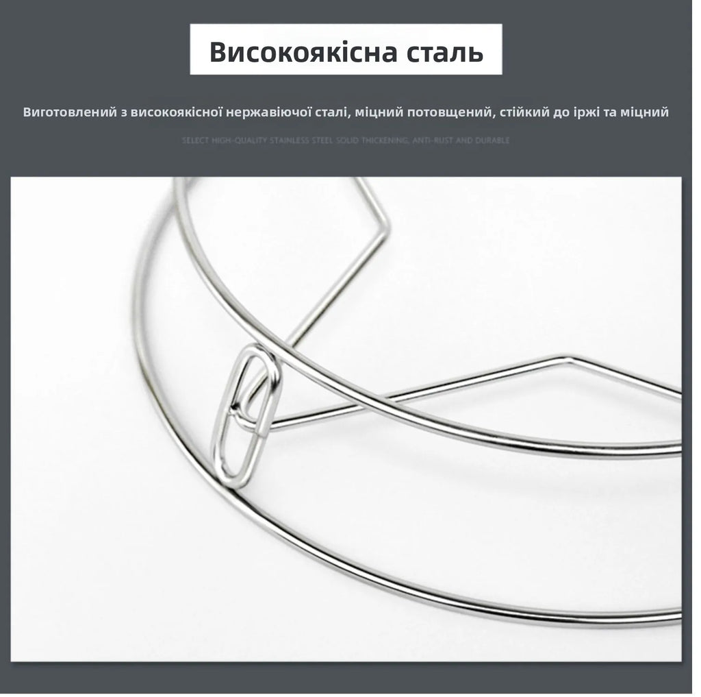Thickened Stainless Steel round Tube Wok Stand Double Layer Pot Pad with Plate Connected Pot Stand Heat Insulation Anti-Scald...