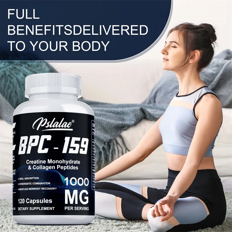 BPC-159, Creatine Monohydrate & Collagen Peptides - Supports Muscle and Athletic Recovery, Enhance Energy, Endurance