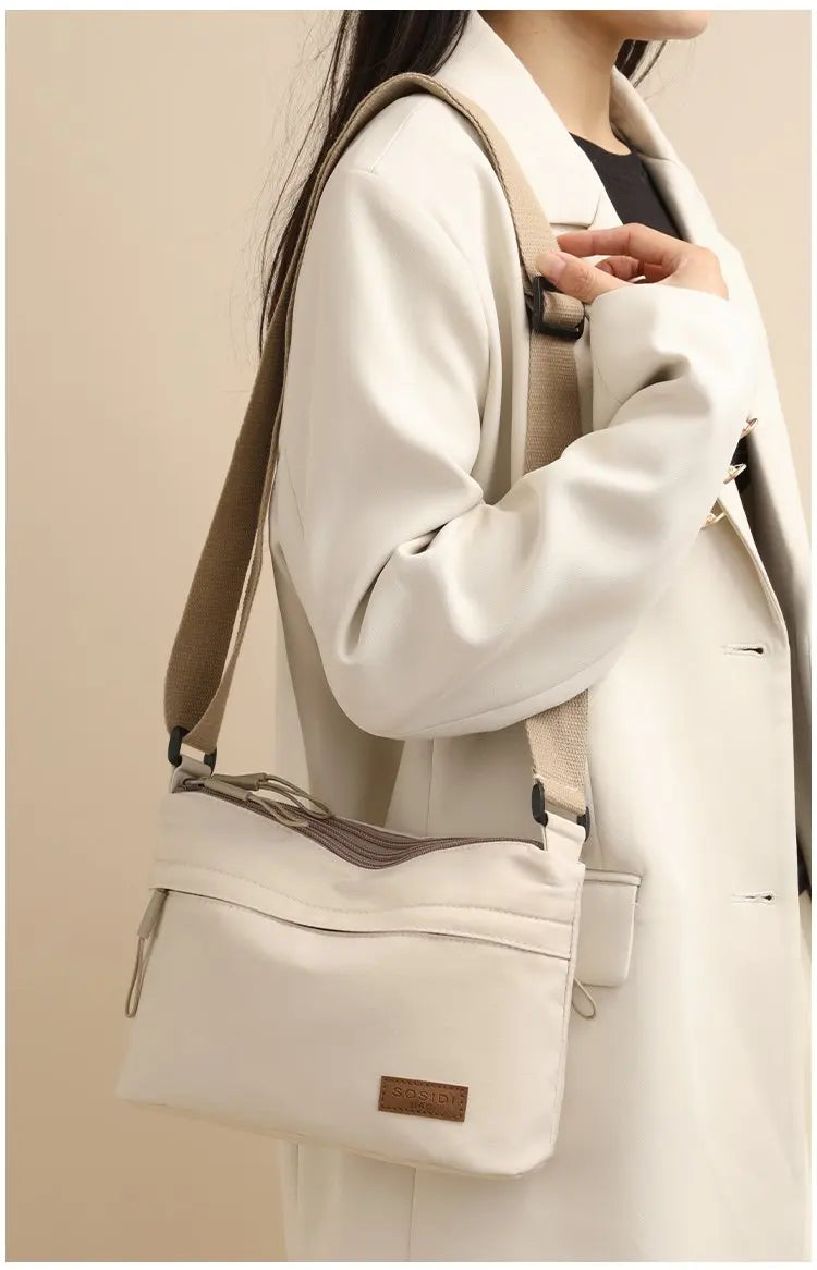Large Capacity Nylon Bag Women's Casual Style Crossbody Shoulder Bag Portable Fashionable Single Strap Small Square Bag