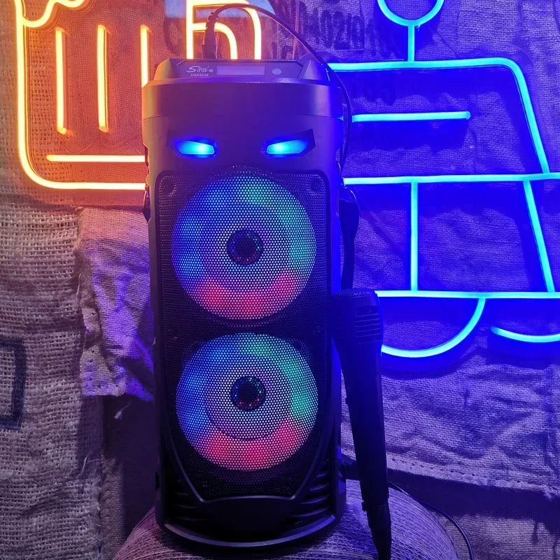 30W Wireless Column Big Power Stereo Portable Bluetooth Speaker Subwoofer Bass Party Speakers with Microphone Family Karaoke USB