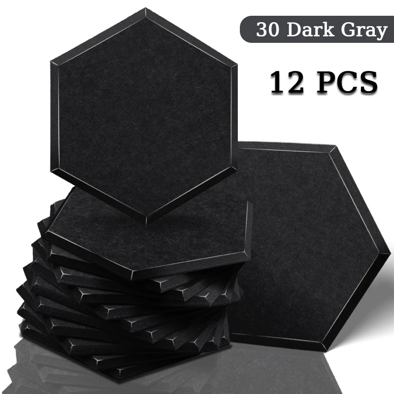 TOUO Acoustic Panel High Density Sound Absorbing Material 12 Pc Soundproofing Panels Studio Acoustic Treatment Sound Isolation