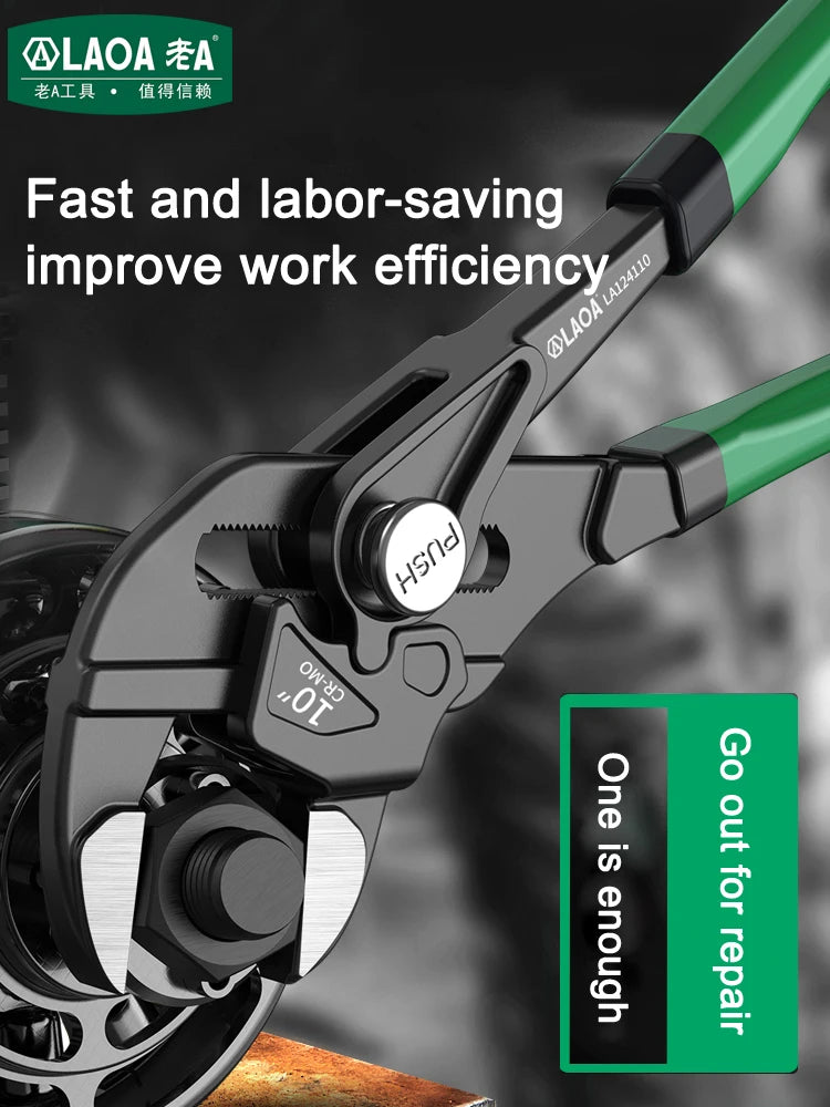 LAOA Clamp Type Wrench Pipe Pliers Parallel Clamping Mouth Multi-Purpose 7" 10" Adjustable Wrench Manual Clamping Household Tool