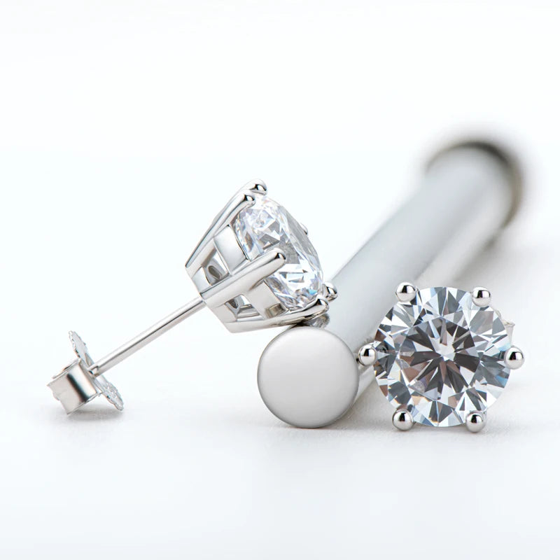 Premium 0.5-2ct Moissanite Diamond Stud Earrings for Women Orginal 925 Sterling Silver Screw Back Women Moissanite Earring 2026