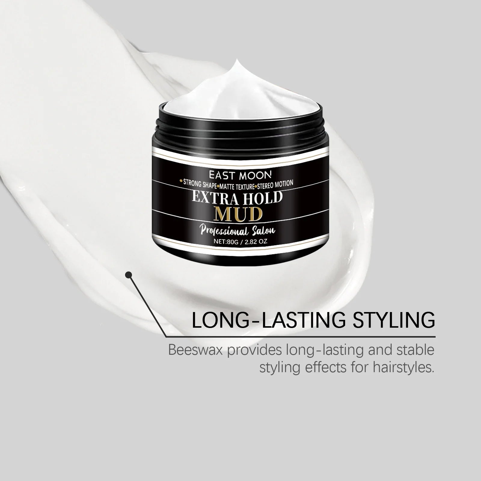 Long Lasting Hair Styling Wax For Men Strong Hold Hairstyle Finished Hair Styling Clay Mud Salon Hair Cream Refreshing Hair Wax
