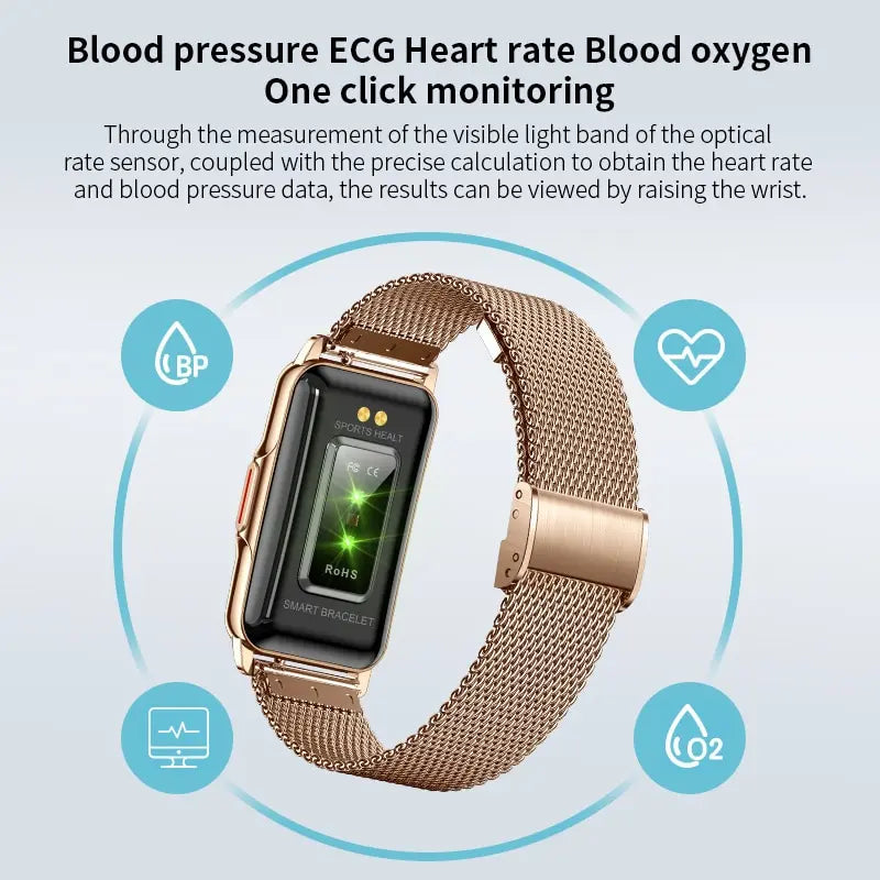 For Android IOS Smart Bracelet Women Smartwatch Men Heart Rate Blood Oxygen Waterproof Sport Smart Band Watch For Ladies +Gift
