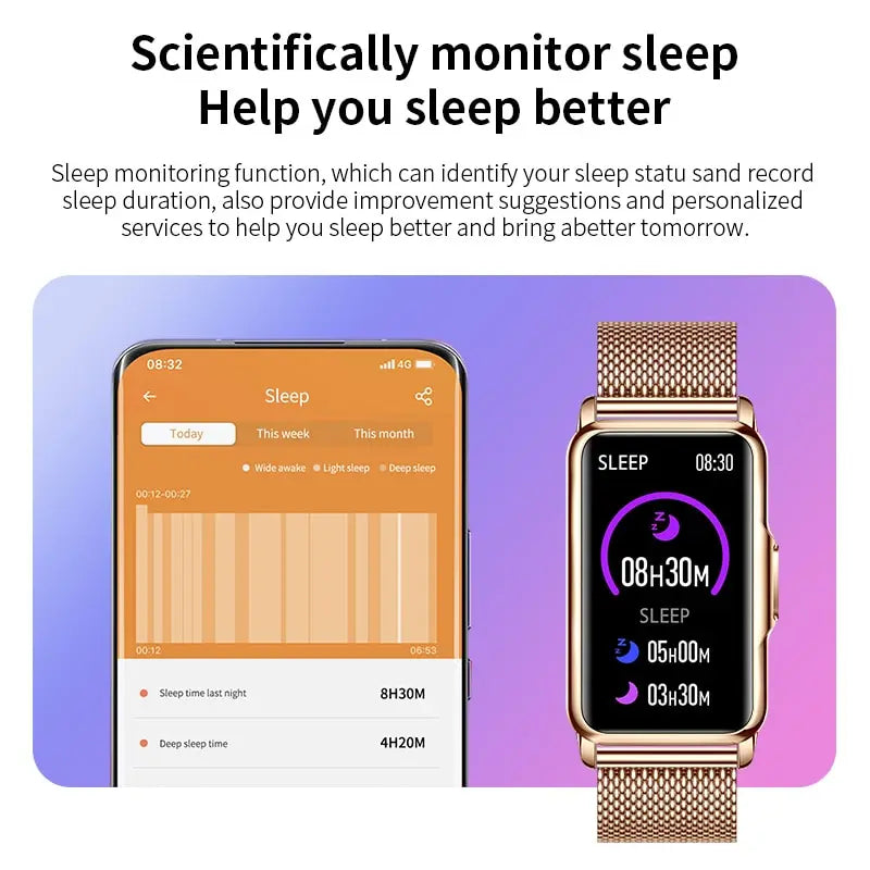 For Android IOS Smart Bracelet Women Smartwatch Men Heart Rate Blood Oxygen Waterproof Sport Smart Band Watch For Ladies +Gift