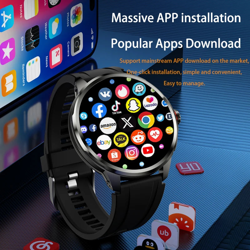 Goldenspike 32GB+256GB Smartwatch 4G/5G LTE 900W Rotary HD Camera GPS WIFI HiSportPro App Bluetooth Smart Watch For IOS Android