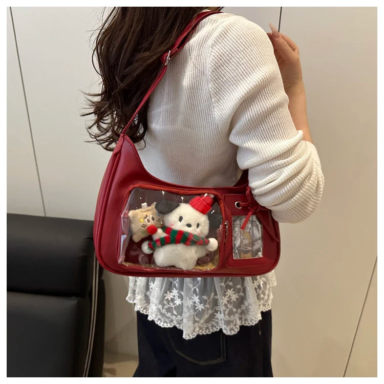 Design Sensation Single Shoulder Slant Crossbody Bag Basic Model Grain Bag Pain Bag for Girls Soft Synthetic Leather Sq...