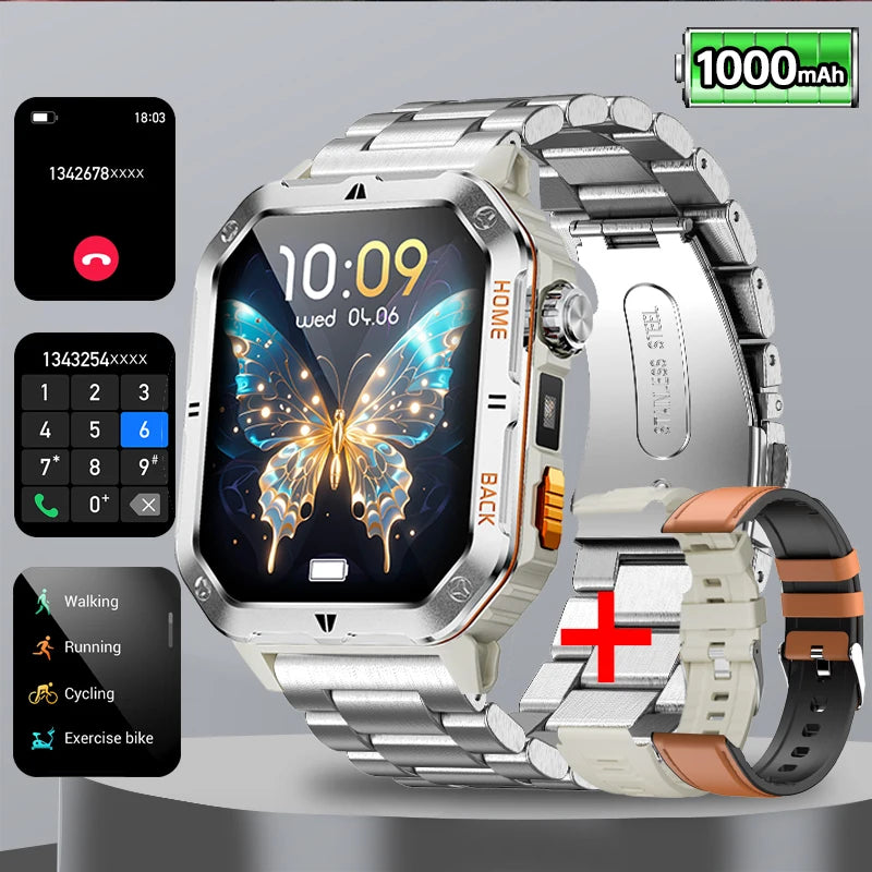 2025 New Smart Watch Men 1000mAh Ultra Large Battery 3ATM Professional Waterproof 2.01" HD Display Outdoor GPS Sports Smartwatch
