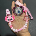 Baby pacifier (with dust cover) & cute anime print Newborn pacifier holder Baby gift for newborns Boys/Girls baby party gift