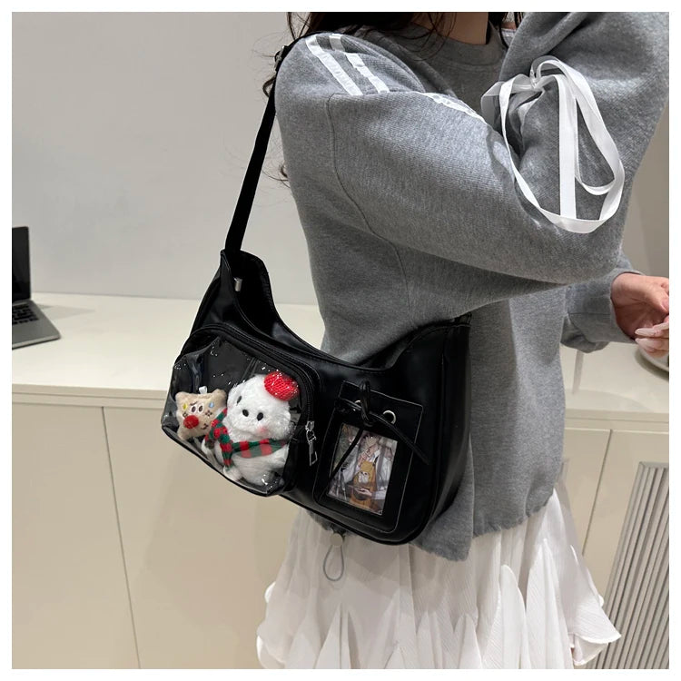 Design Sensation Single Shoulder Slant Crossbody Bag Basic Model Grain Bag Pain Bag for Girls Soft Synthetic Leather Sq...
