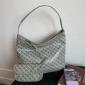 Large Capacity Women's Shoulder Bag Fashionable Commuter Tote Bag Soft PU Leather Printed Geometric Pattern Autumn New Arrival