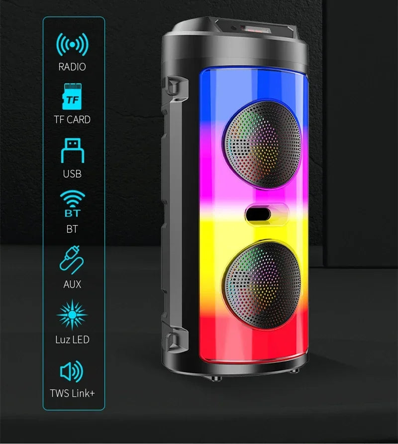 30W Wireless Column Big Power Stereo Portable Bluetooth Speaker Subwoofer Bass Party Speakers with Microphone Family Karaoke USB