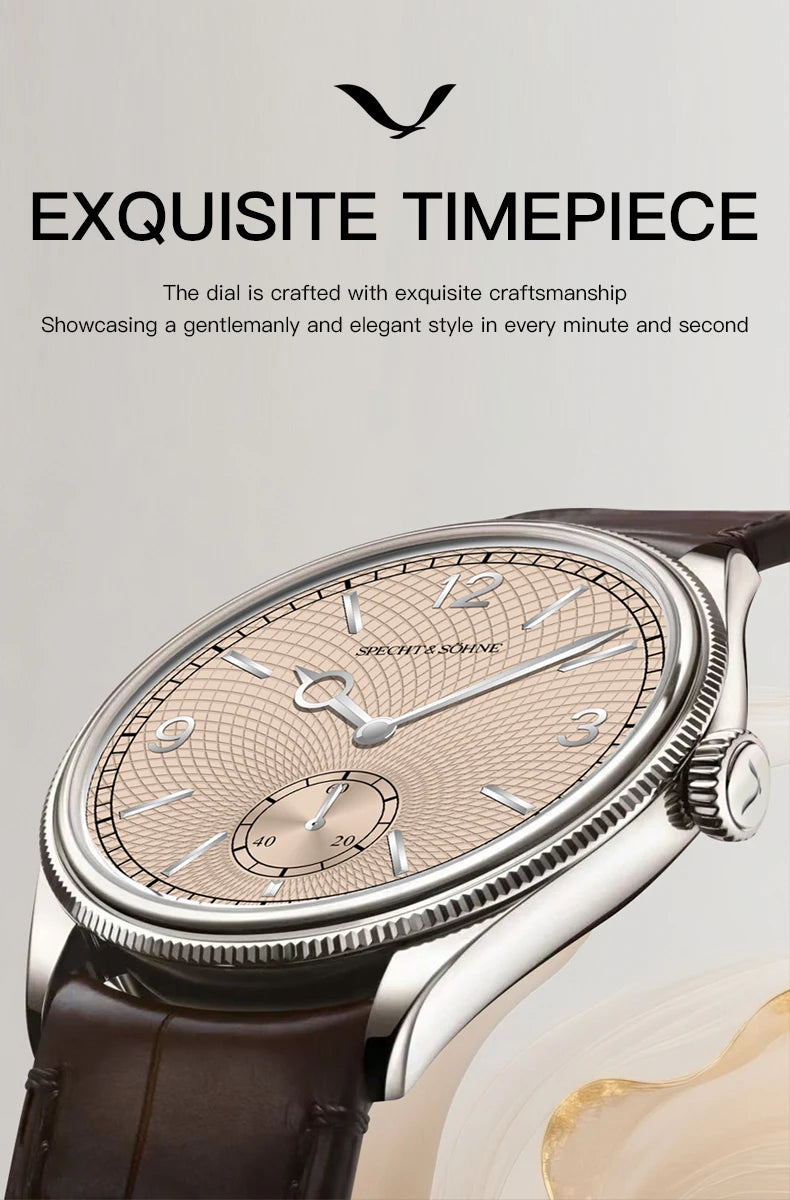 New Fashion Specht & Söhne 38.5MM Mechanical Watches For Men Seagull Movt Sapphire Crystal Business Watch Relogio Masculino