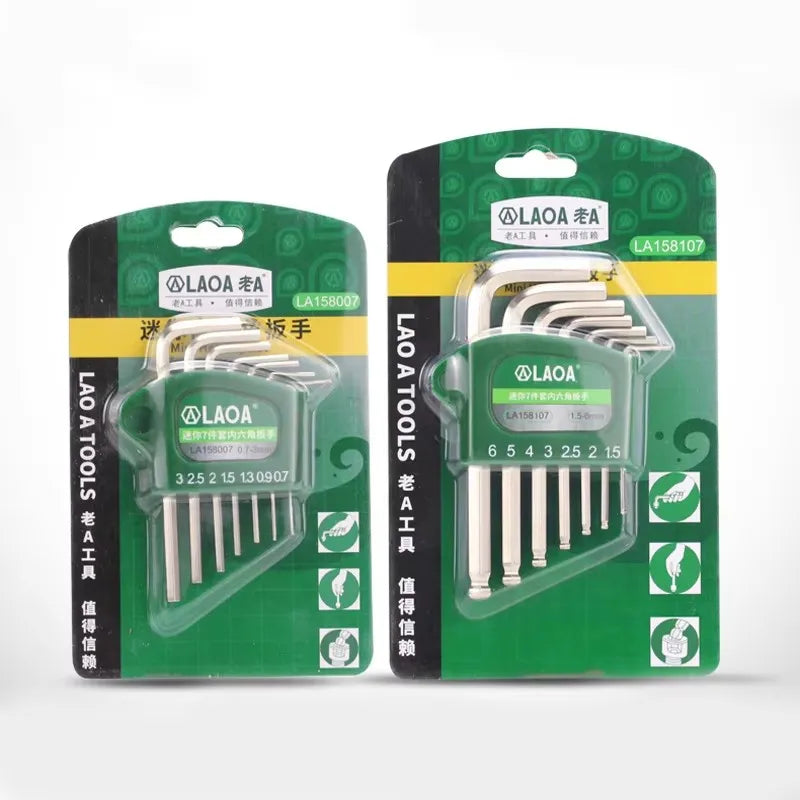 LAOA Mini 7-piece allen wrench hexagonal hexagonal screwdriver set 0.7/0.9/1.3/1.5/2/2.5/ 3mm wrench Allen key