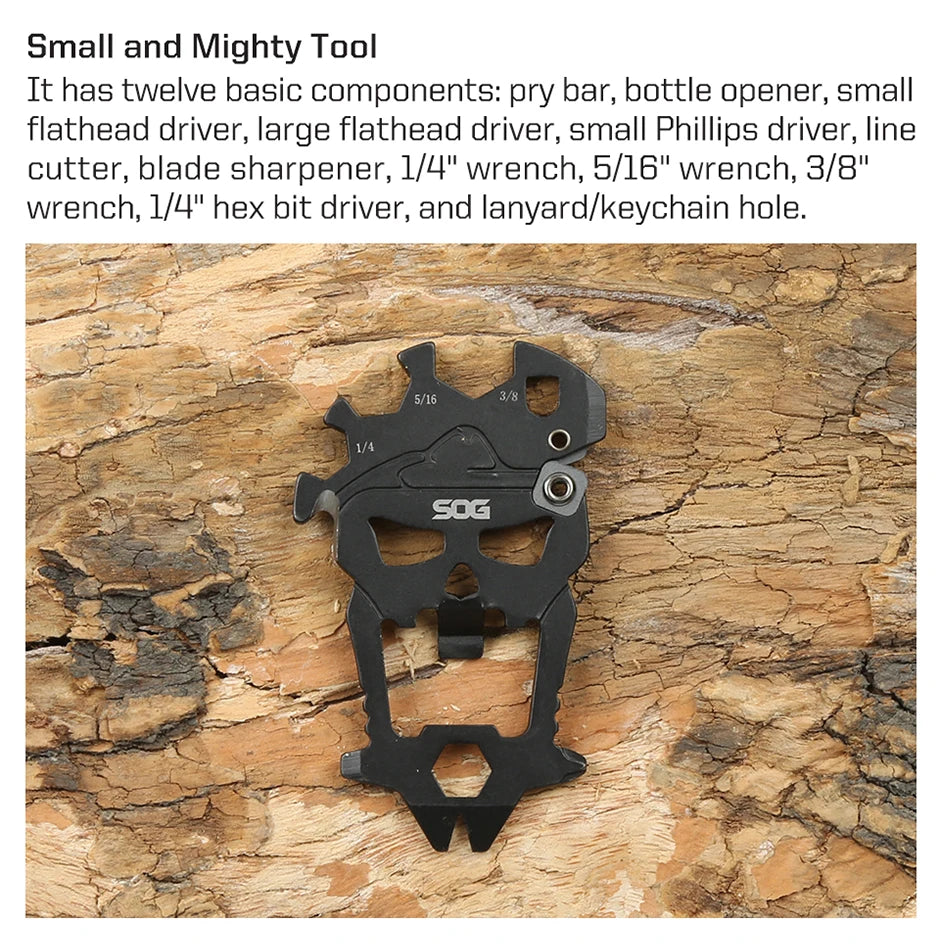 SOG MacV Multi-tool Mini Keychain Skull Wrench EDC Multifunctional Tools Portable Outdoor Camping Survival Bottle Opener SM1001